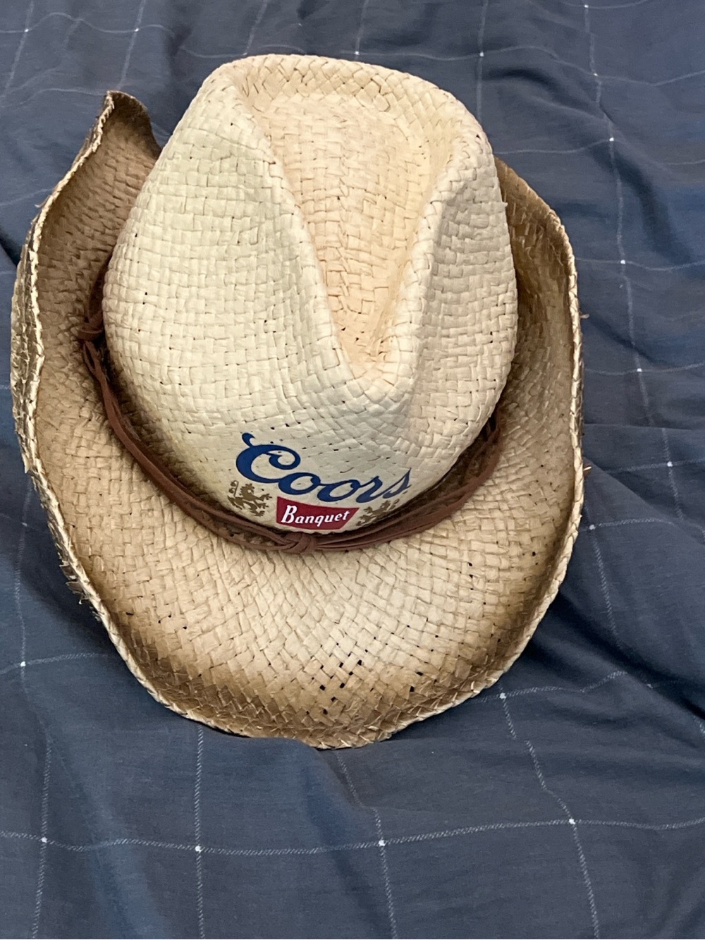 Coors Banquet Straw Cowboy Hat Western Beer Promo Rustic Tan